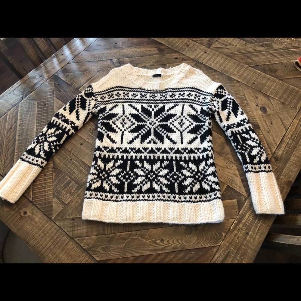 Jcrew Wool Snowflake Sweater